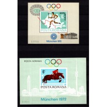 1972 - Rumænien - AFA 2974-75 - Frimærke - München-olympiaden - miniark - Postfrisk.